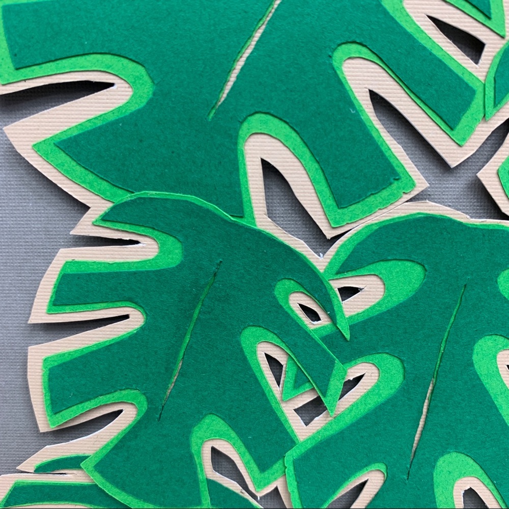 Plant love Monstera paper artwork wall hanging - Picture 11 of 11